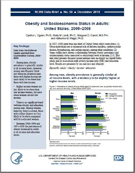 Obesity and Socioeconomic Status in Adults: United States, 2005–2008