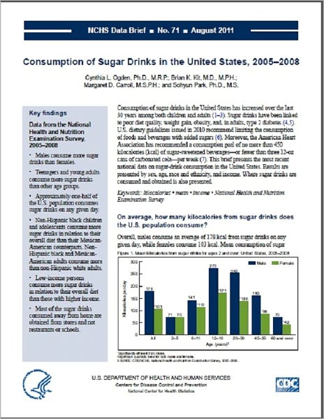 Consumption of Sugar Drinks in the United States, 2005–2008
