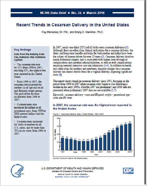 Recent Trends in Cesarean Delivery in the United States
