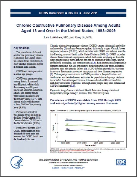 Chronic Obstructive Pulmonary Disease Among Adults Aged 18 and Over in the United States, 1998–2009