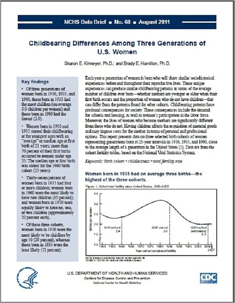 Childbearing Differences Among Three Generations of U.S. Women