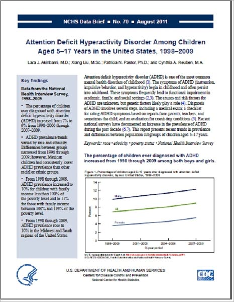 Attention Deficit Hyperactivity Disorder Among Children Aged 5–17 Years in the United States, 1998–2009