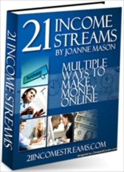 21 INCOME STREAMS: MULTIPLE WAYS TO MAKE MONEY ONLINE - This ebook includes 21 tried and tested ideas for making money online. Hopefully, it will give you the needed ideas, the resources and even the motivation to get started making lots of money online.