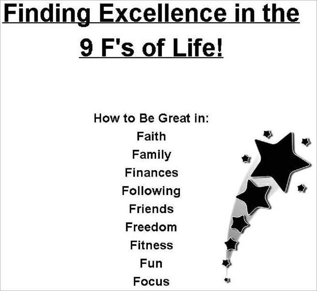 Finding Excellence in the 9 F's of Life!