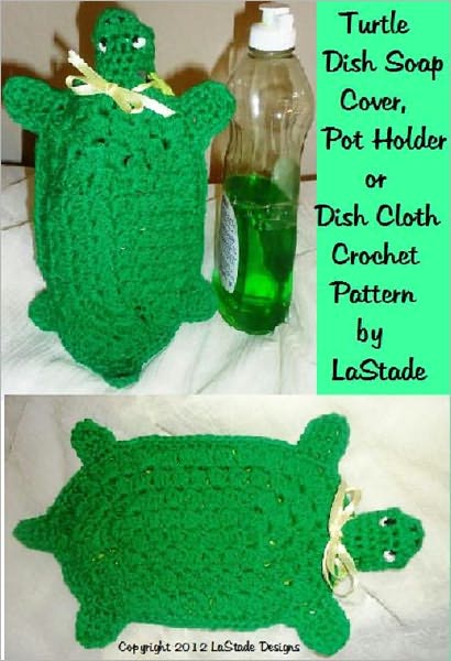 Turtle Dish Soap Cover, Dish Cloth, Hot Pad Crochet Pattern