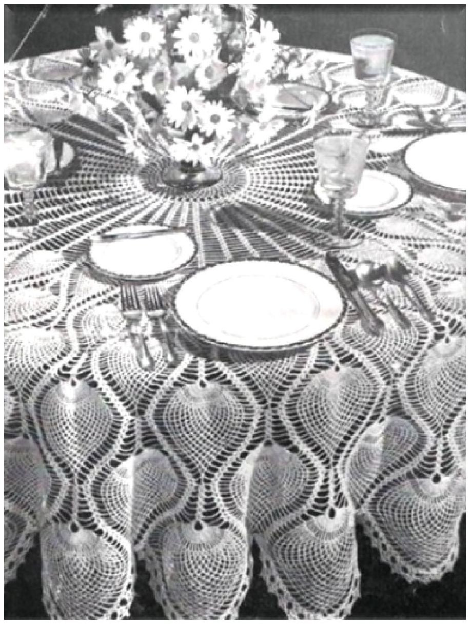 PATTERN #0473 PINEAPPLE - ROUND TABLECLOTH VINTAGE CROCHET