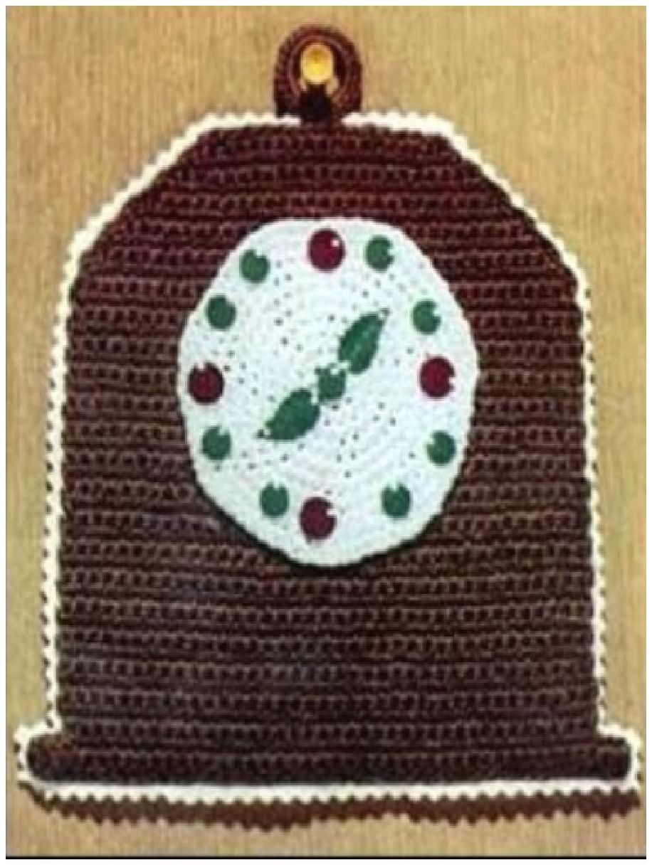 PATTERN #0327 GRANDPA'S CLOCK POTHOLDER VINTAGE CROCHET