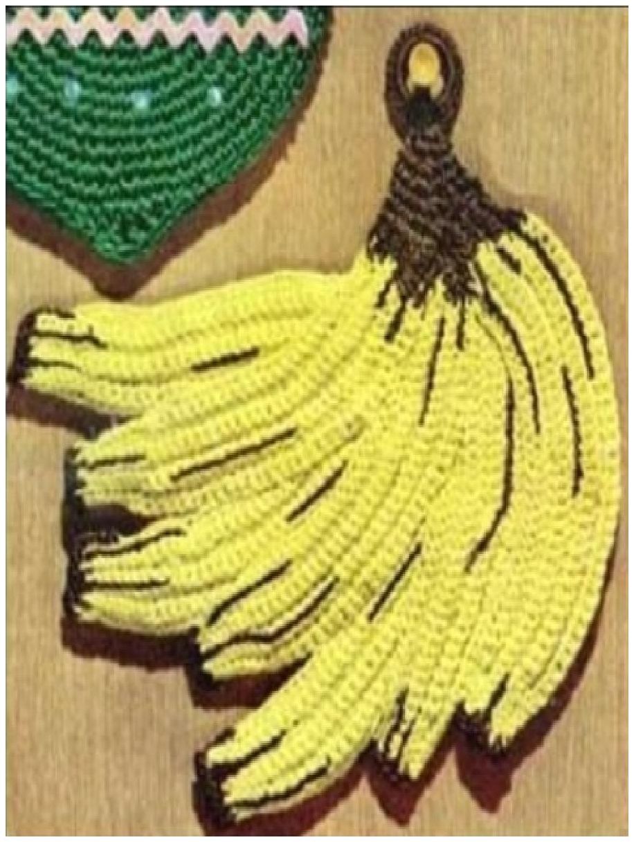 PATTERN #0328 BANANA BUNCH POTHOLDER VINTAGE CROCHET