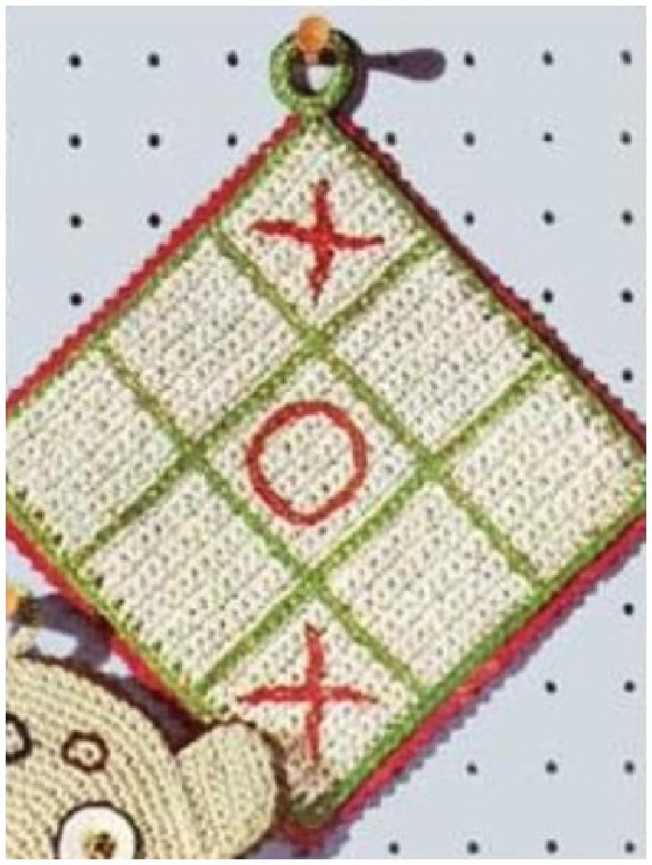 PATTERN #0332 TIC TAC TOE POTHOLDER VINTAGE CROCHET