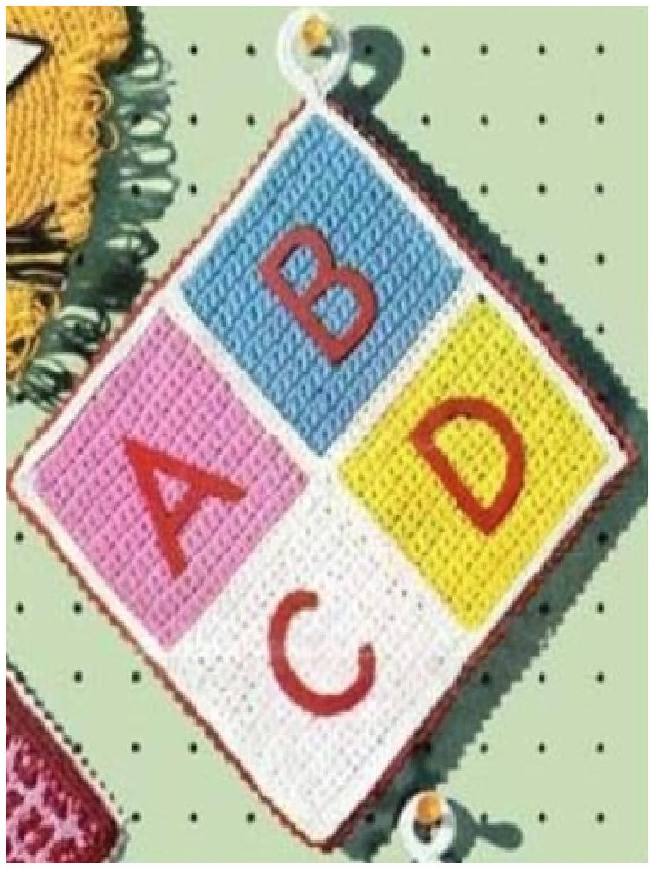 PATTERN #0334 BUILDING BLOCKS POTHOLDER VINTAGE CROCHET