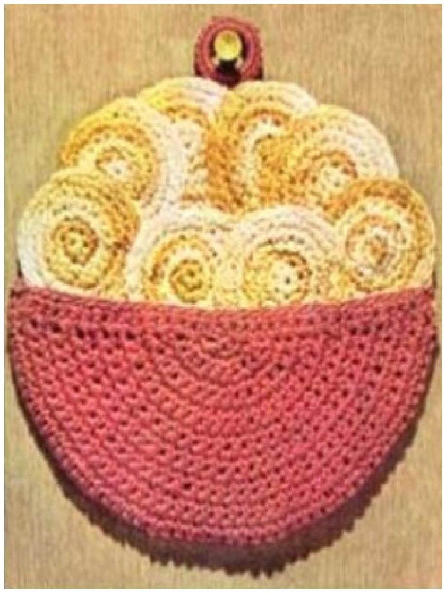 PATTERN #0337 BOWL OF PEACHES POTHOLDER VINTAGE CROCHET