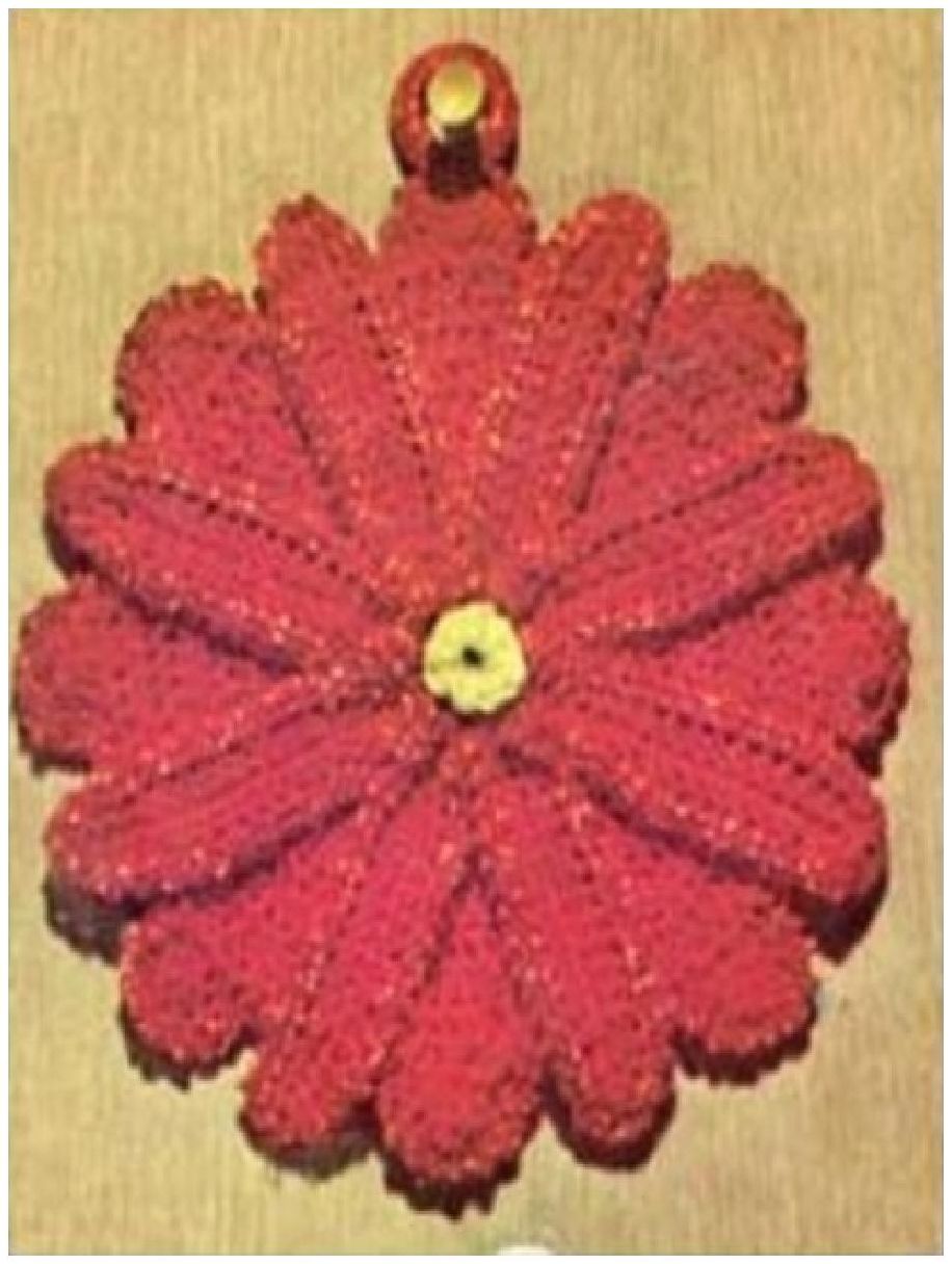 PATTERN #0325 POINSETTIA POTHOLDER VINTAGE CROCHET