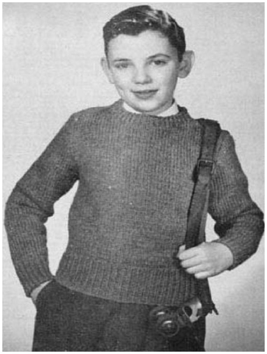 PATTERN #0377 BOY'S SHAKER KNIT PULL OVER VINTAGE KNITTING