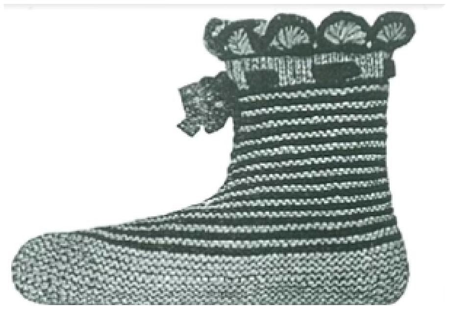 PATTERN #0128 BED SHOES VINTAGE KNITTING