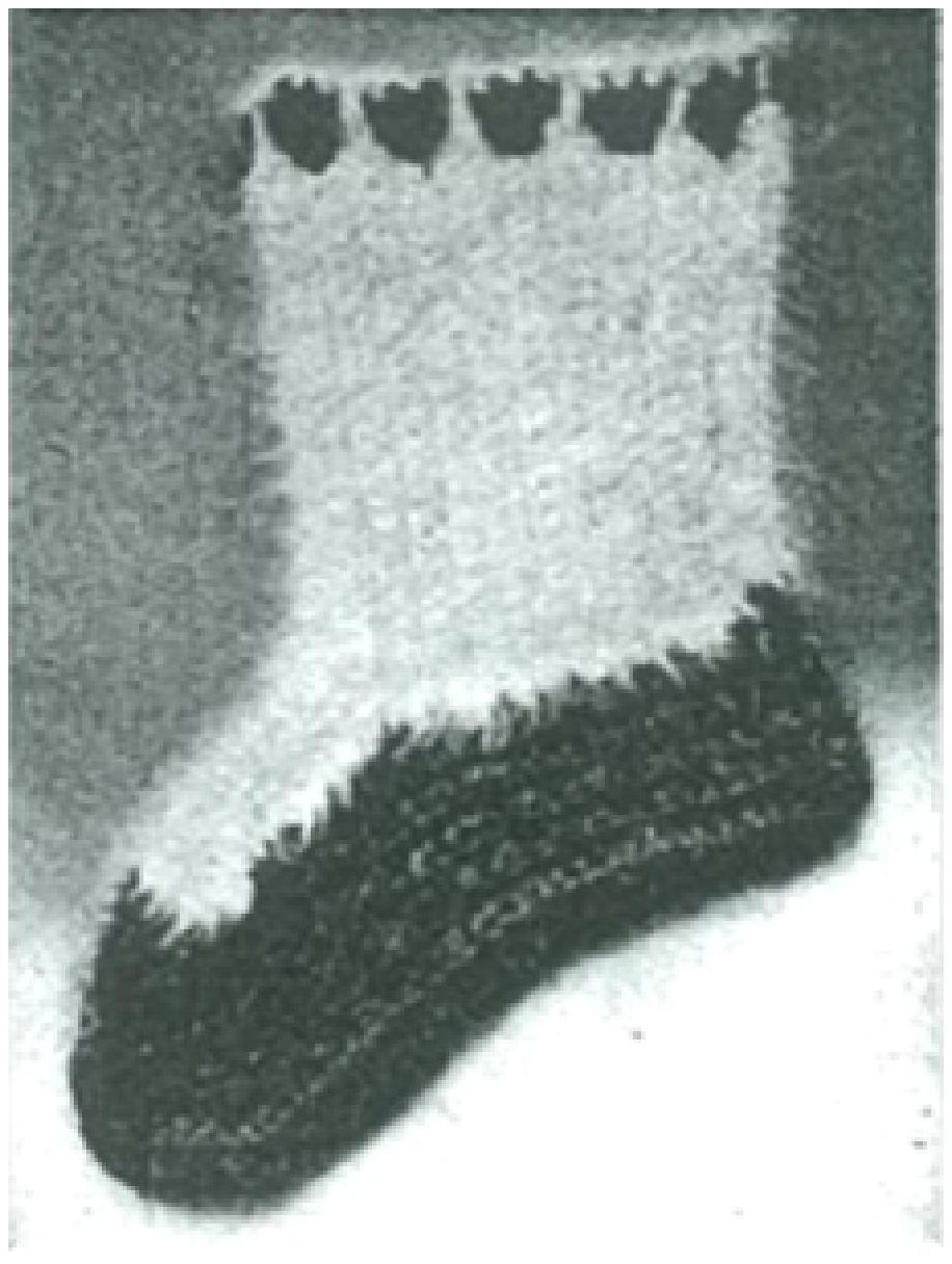 PATTERN #0215 ANGORA BED SOCK VINTAGE CROCHET