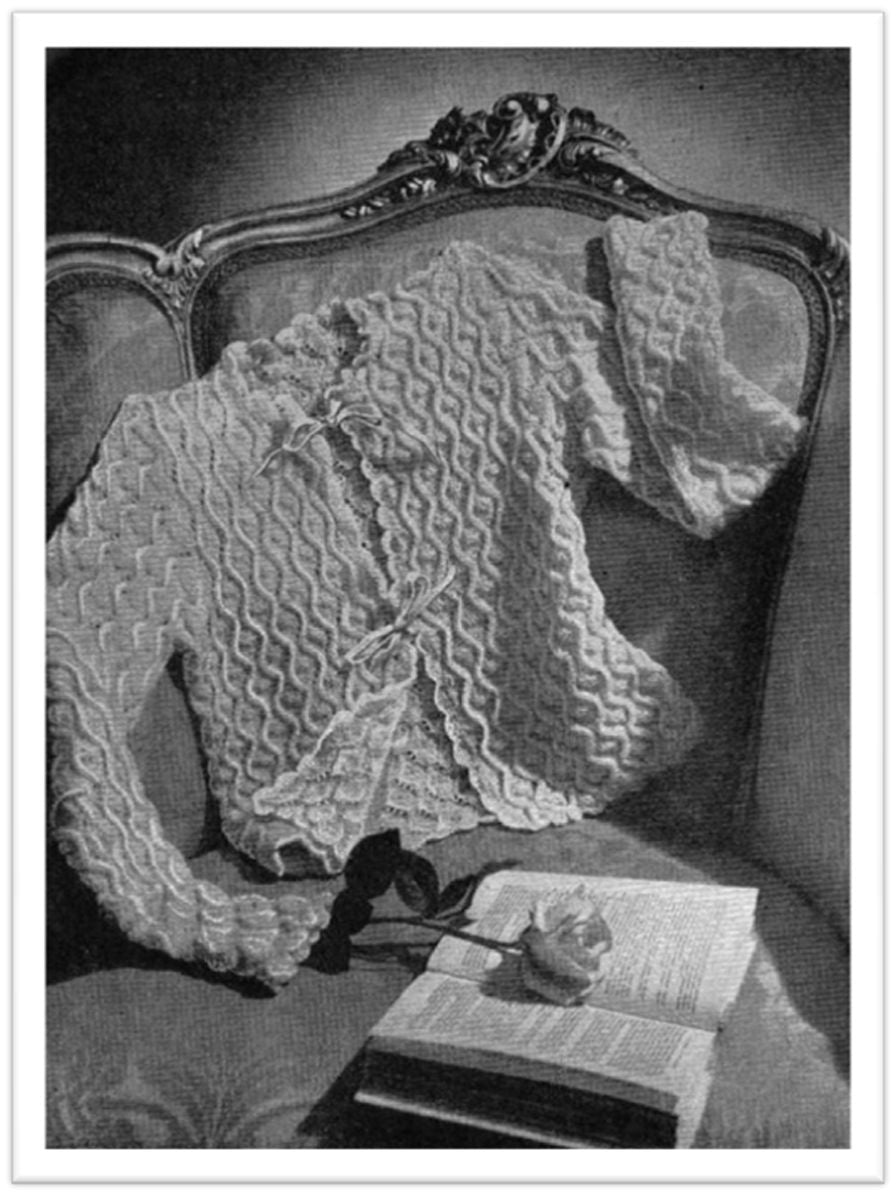 PATTERN #2067 DAINTY BED JACKET VINTAGE KNITTING