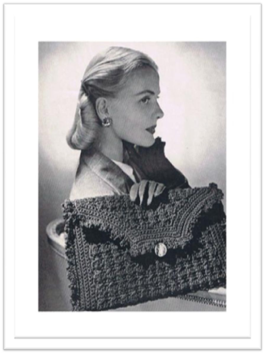 PATTERN #2082 GIMP BAG VINTAGE CROCHET
