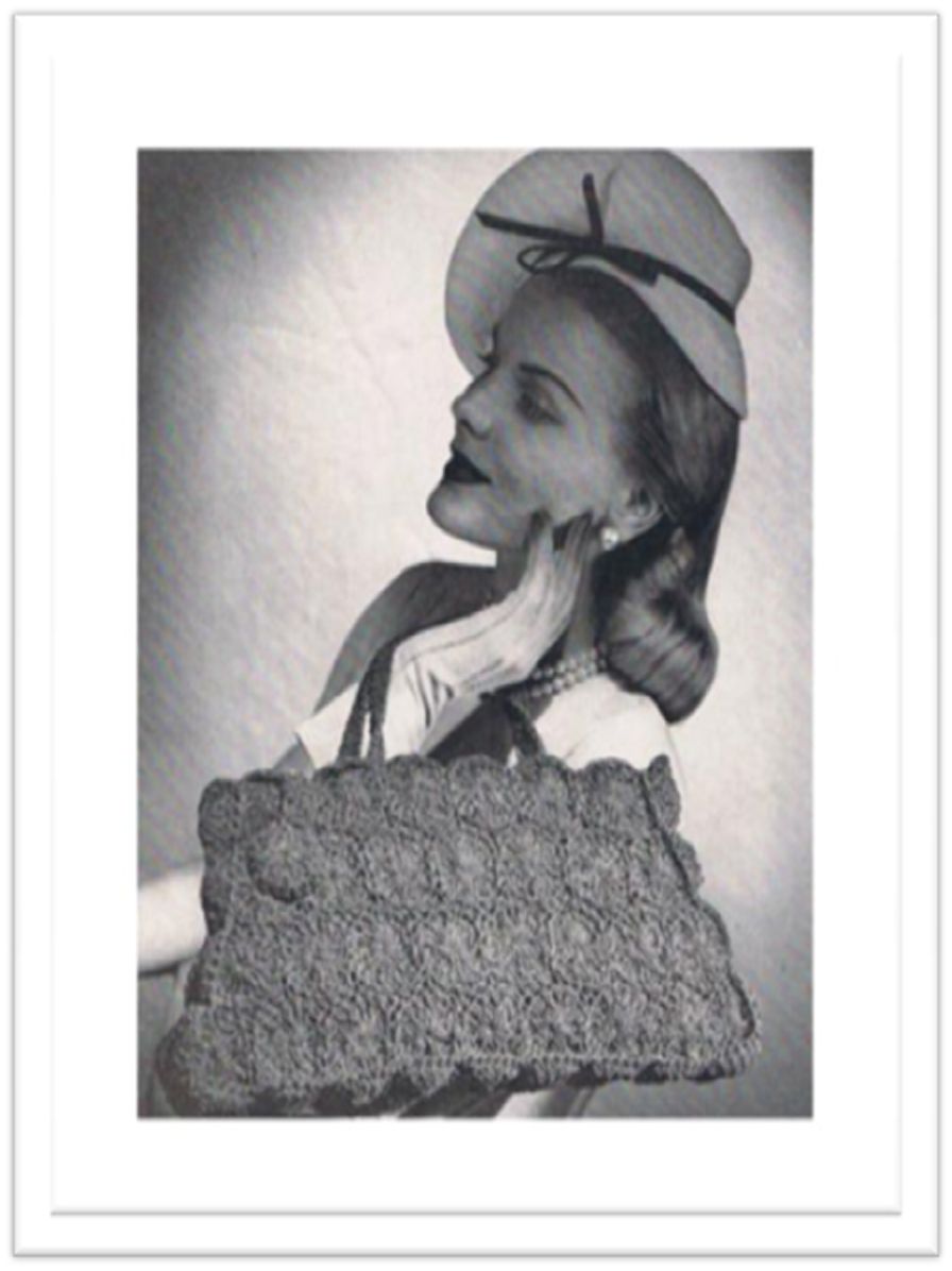 PATTERN #2088 KNITTED RIBBON BRAID BAG VINTAGE KNITTING