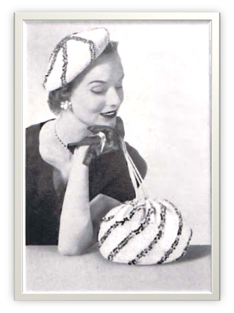 PATTERN #2244 BRENDA HAT AND BAG VINTAGE CROCHET