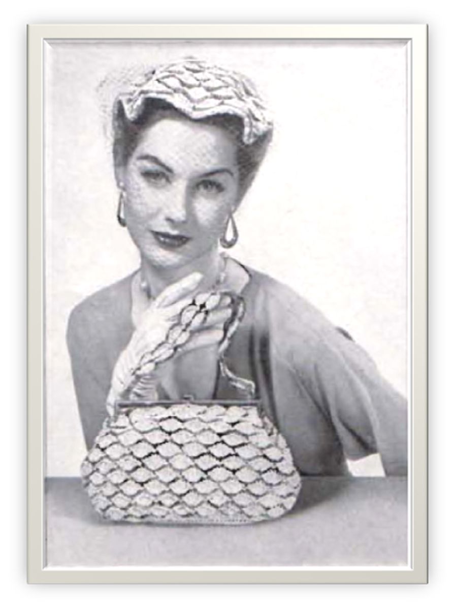 PATTERN #2245 LINDA HAT AND BAG VINTAGE CROCHET
