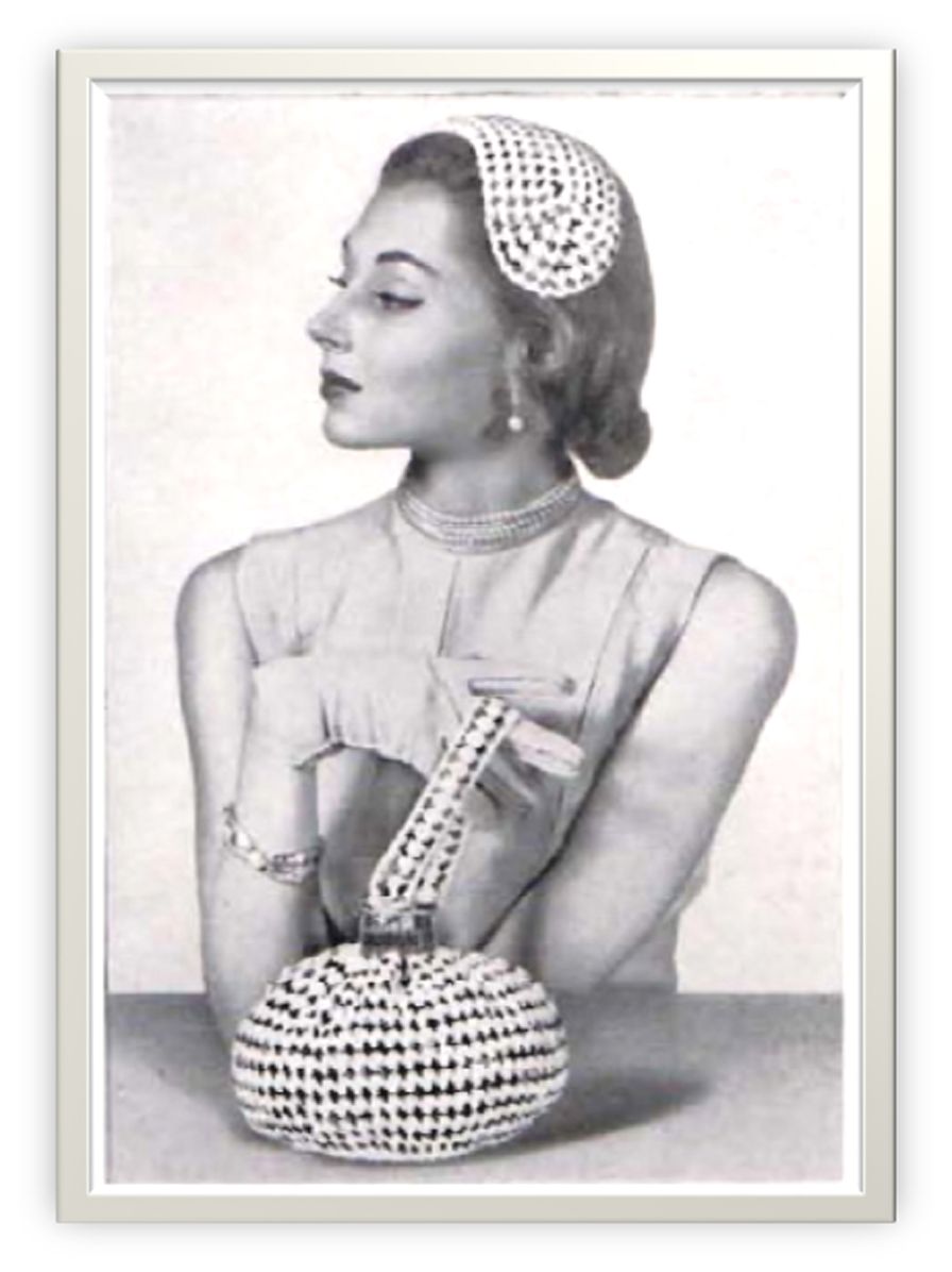 PATTERN #2246 JENNIFER HAT AND BAG VINTAGE CROCHET