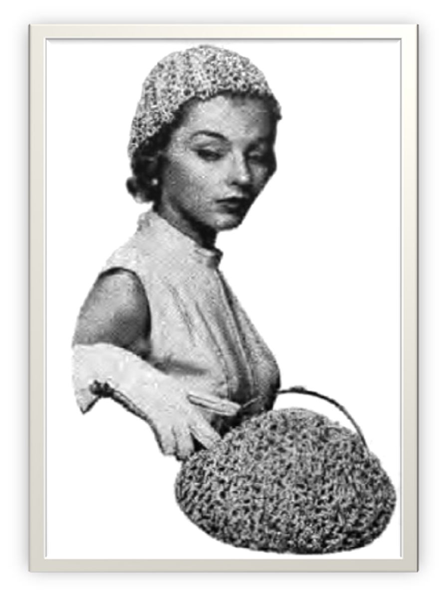 PATTERN #2250 MELINDA HAT AND BAG VINTAGE KNITTING