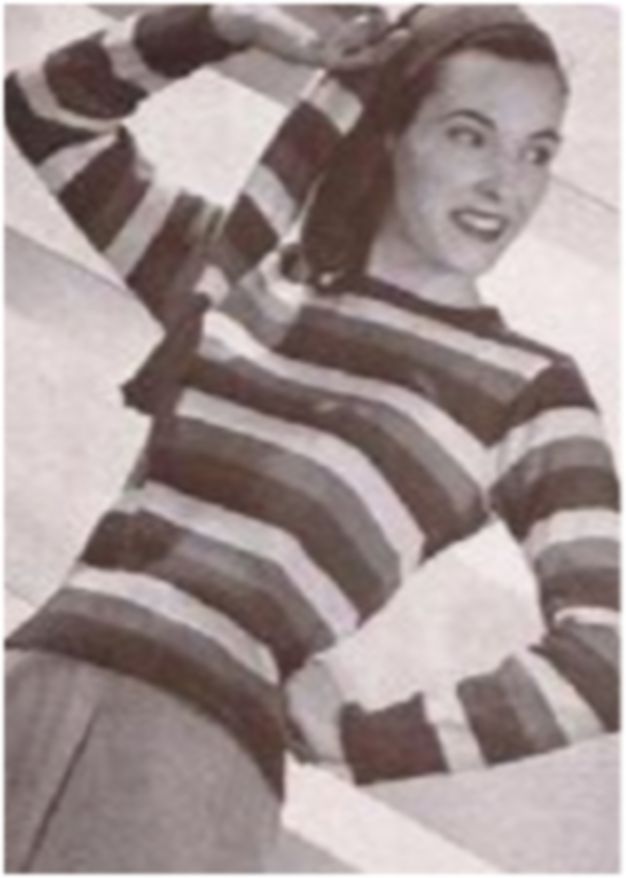PATTERN #2256 STRIPED SHIRT AND CAP VINTAGE KNITTING