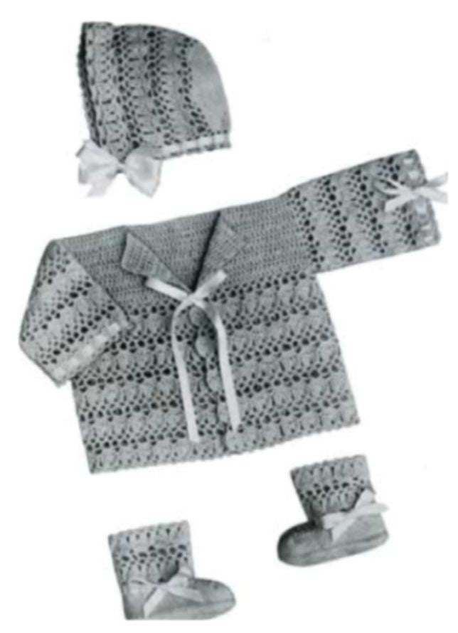 PATTERN #2277 CROCHET BABY SET VINTAGE CROCHET