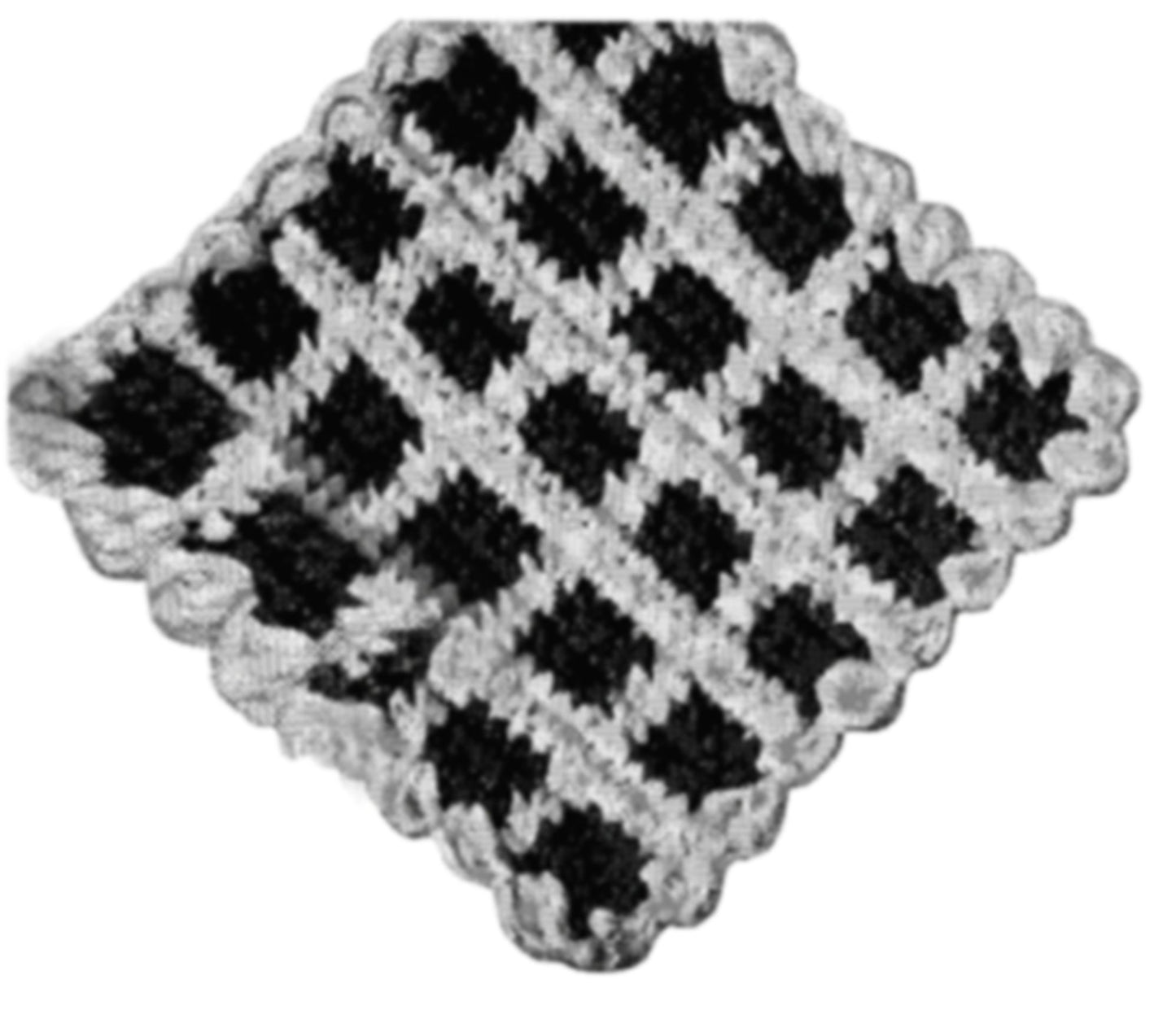 PATTERN #2295 PLAID POTHOLDER VINTAGE CROCHET