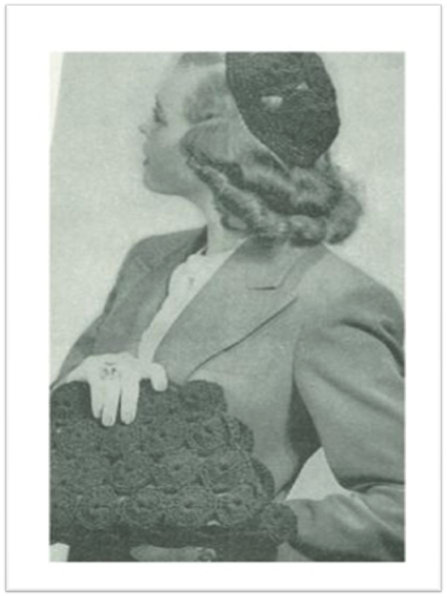 PATTERN #2389 PETER PAN CORDET HAT AND BAG VINTAGE CROCHET
