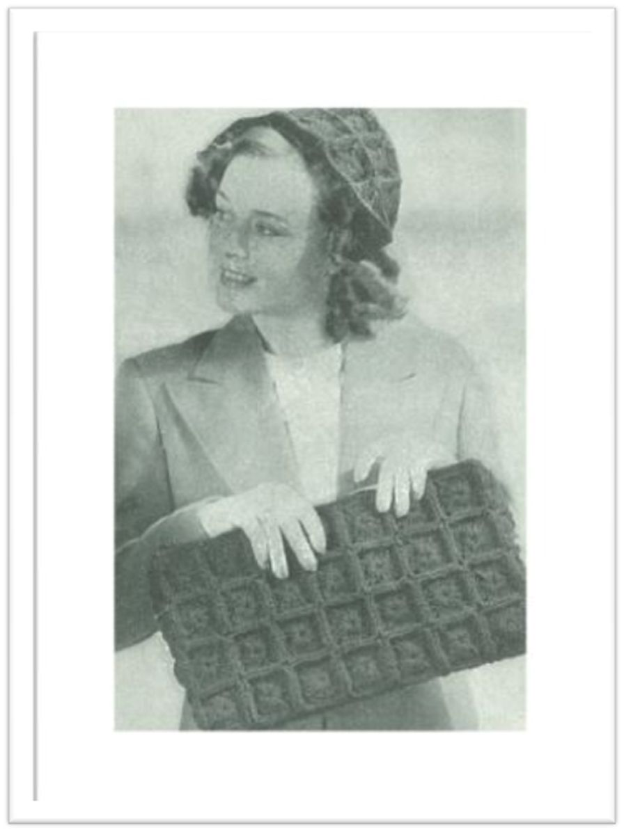 PATTERN #2396 PETER PAN CORDET HAT AND BAG VINTAGE CROCHET
