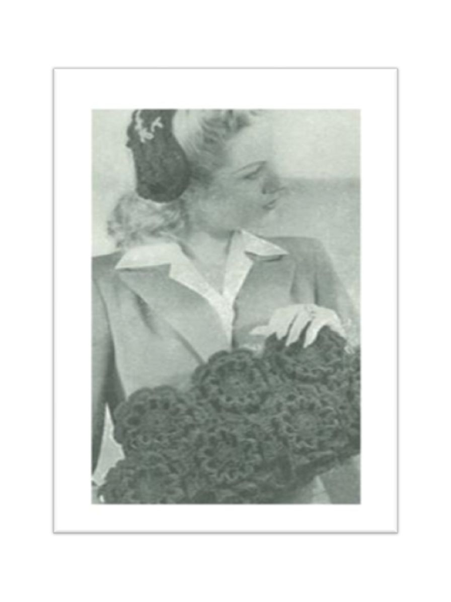 PATTERN #2400 MARY STRAW BAG AND SNOOD VINTAGE CROCHET