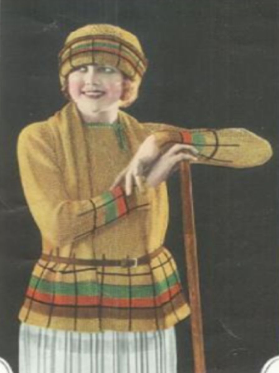PATTERN #2419 LADY'S SWEATER, SCARF AND CAP VINTAGE KNITTING