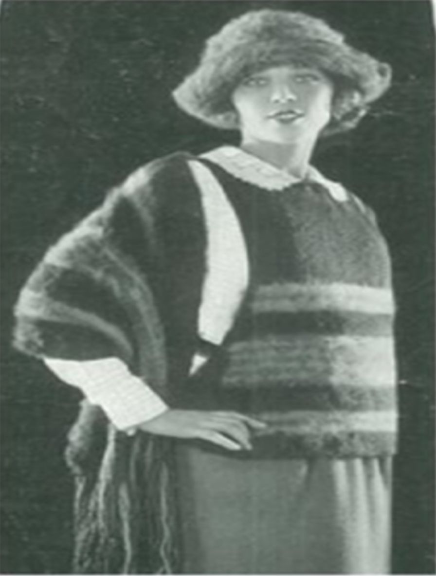 PATTERN #2425 LADY'S SLEEVELESS SWEATER, SCARF AND HAT VINTAGE KNITTING