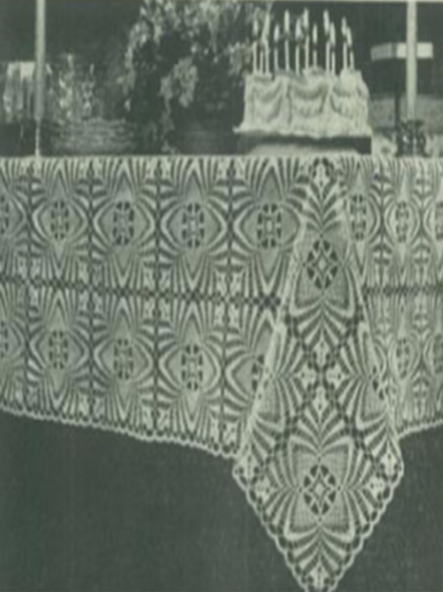 PATTERN #2428 HAPPY BIRTHDAY TO YOU TABLECLOTH VINTAGE CROCHET