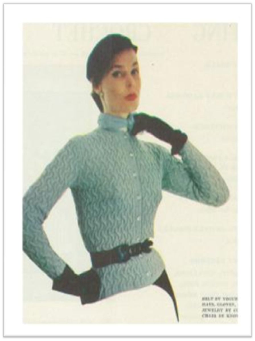 PATTERN #2443 CRISSCROSS CABLE CARDIGAN VINTAGE KNITTING