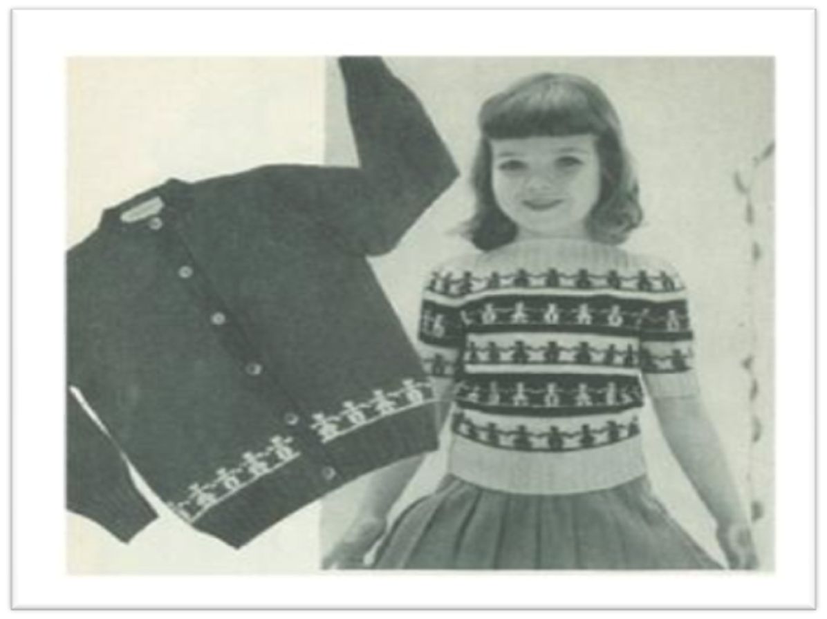 PATTERN #2446 PAPER DOLL SET VINTAGE KNITTING