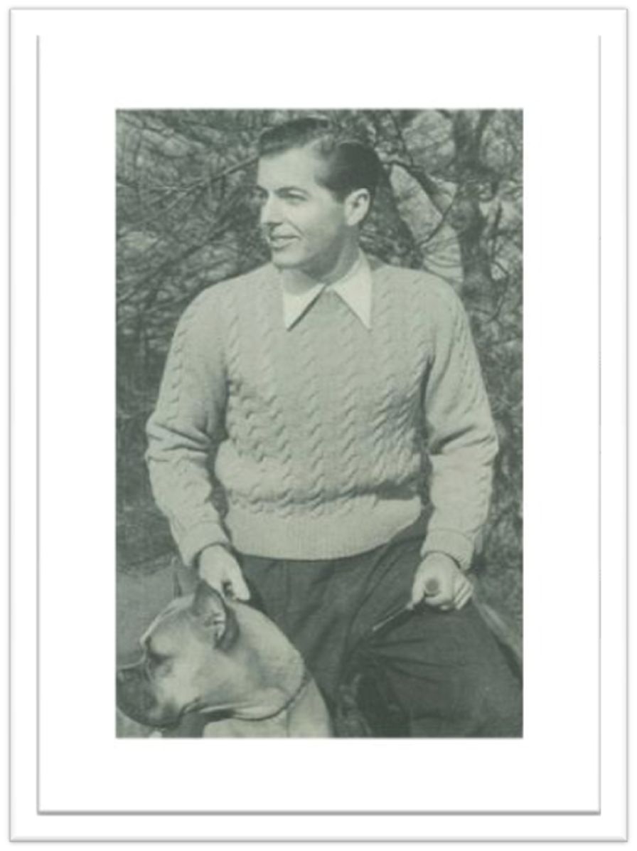 PATTERN #2448 MEN'S CABLE SLIPOVER VINTAGE KNITTING