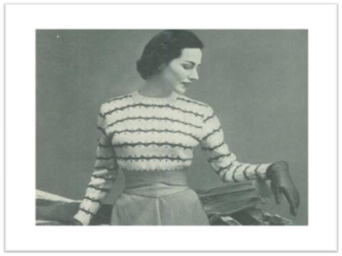 PATTERN #2449 STRIPED SLIPOVER VINTAGE KNITTING