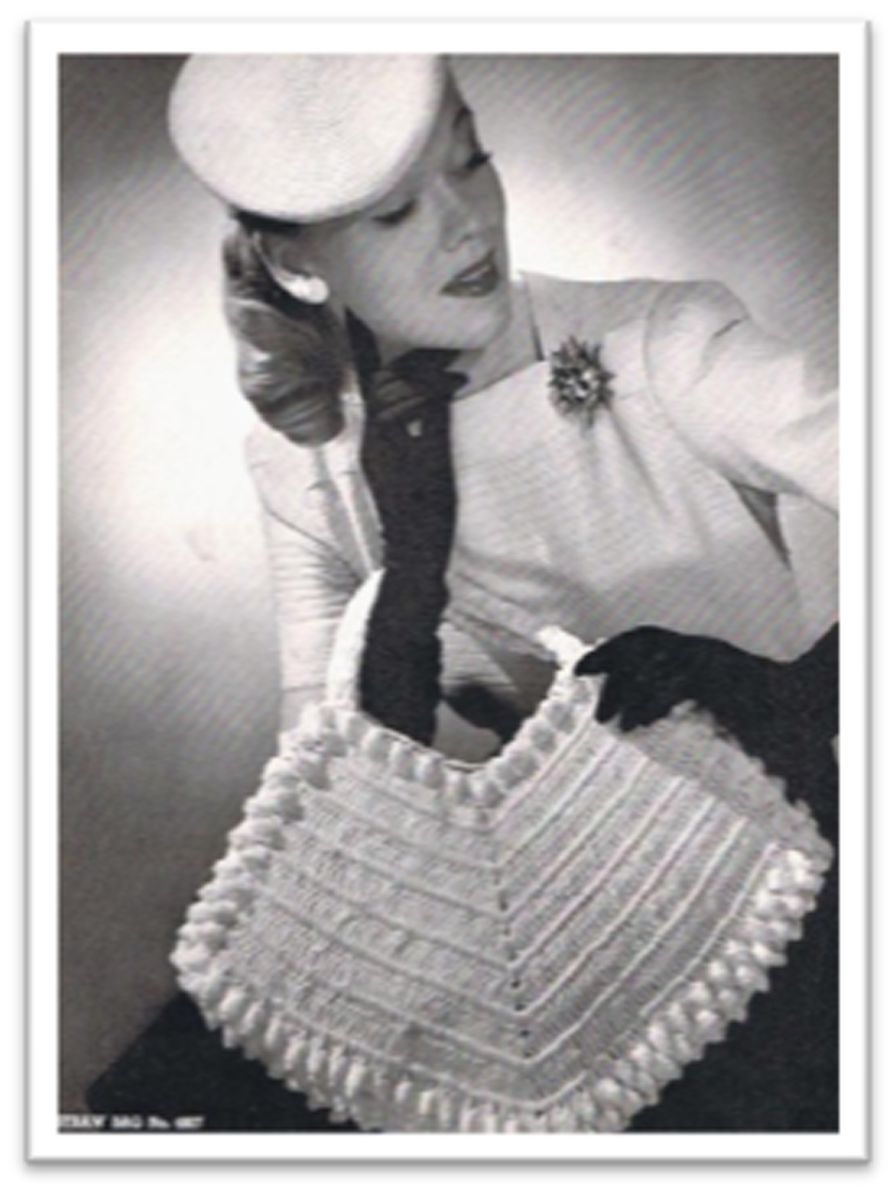 PATTERN #2636 STRAW BAG VINTAGE CROCHET