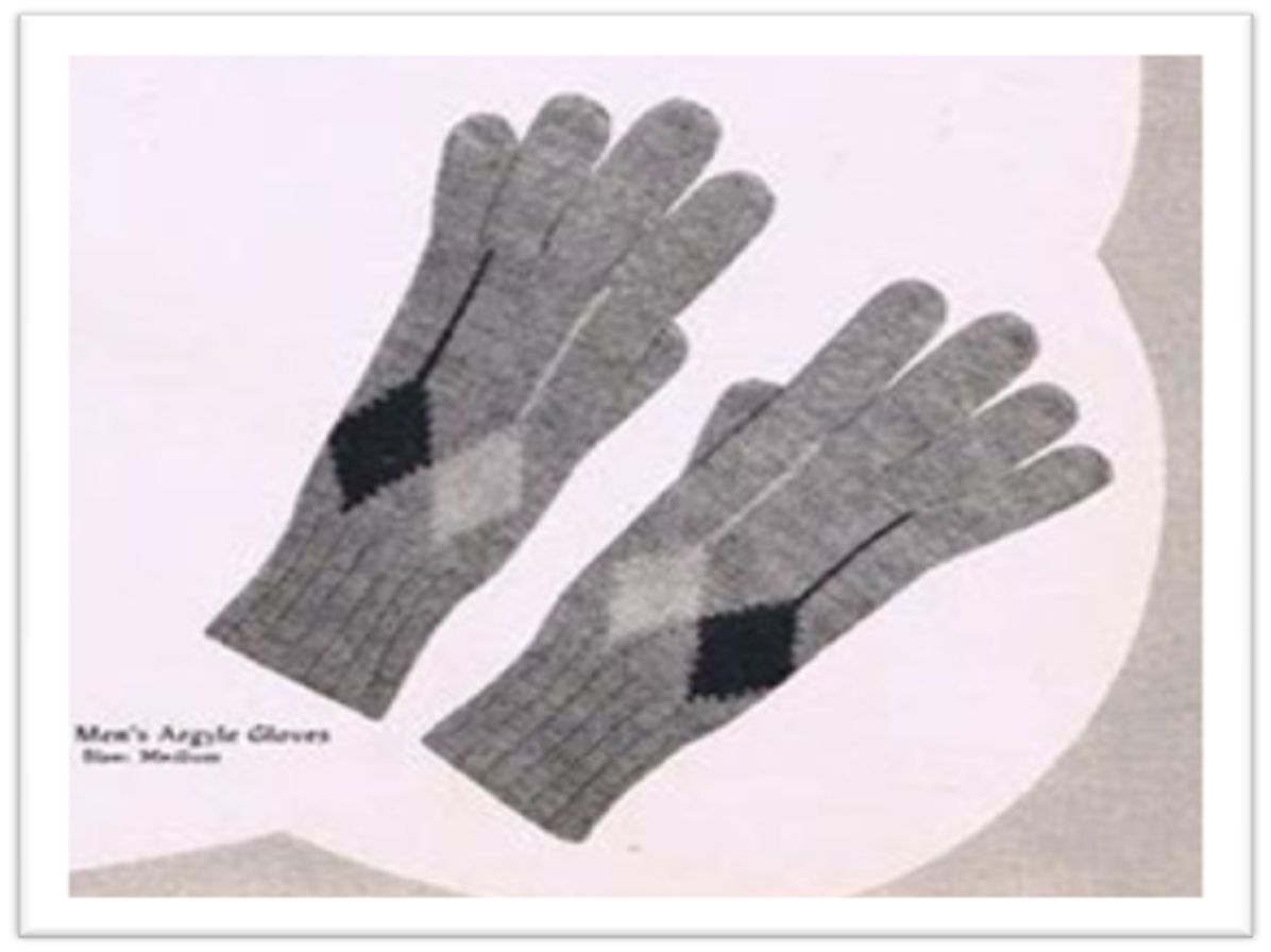 PATTERN #2638 MEN'S ARGYLE GLOVES VINTAGE KNITTING