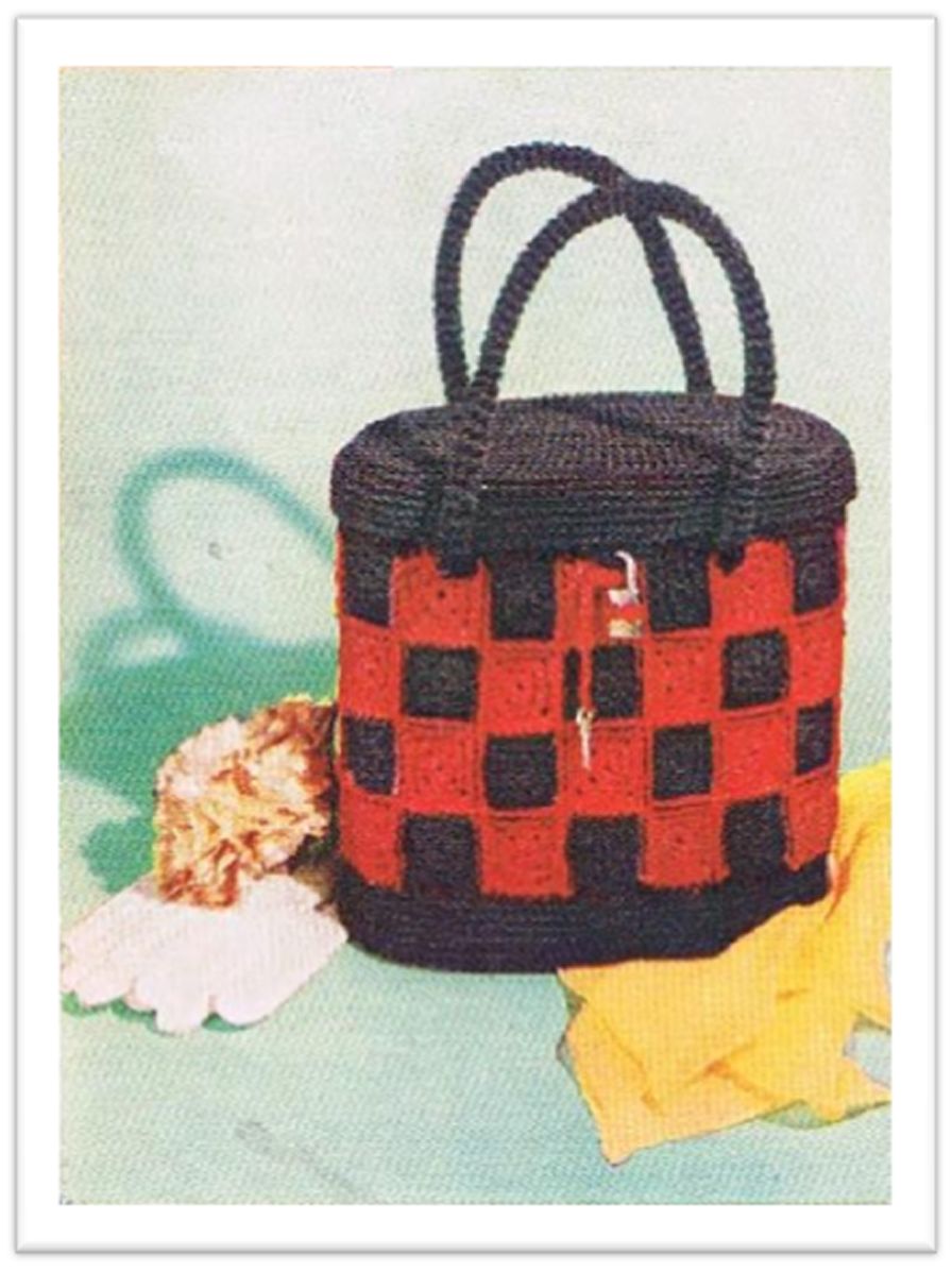 PATTERN #2640 CHECKERBOARD BAG VINTAGE CROCHET