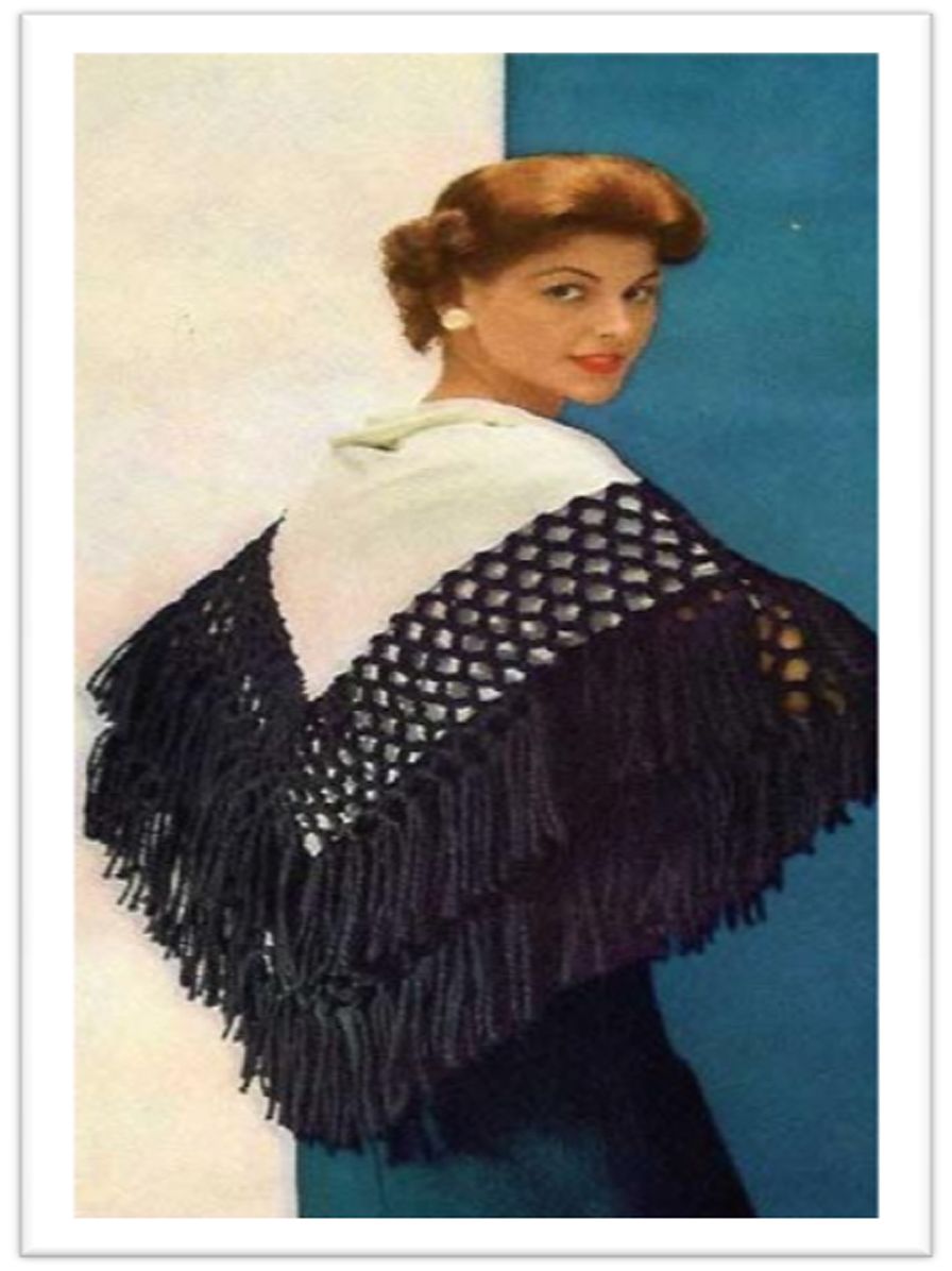 PATTERN #2649 SYMPHONY SHAWL VINTAGE CROCHET