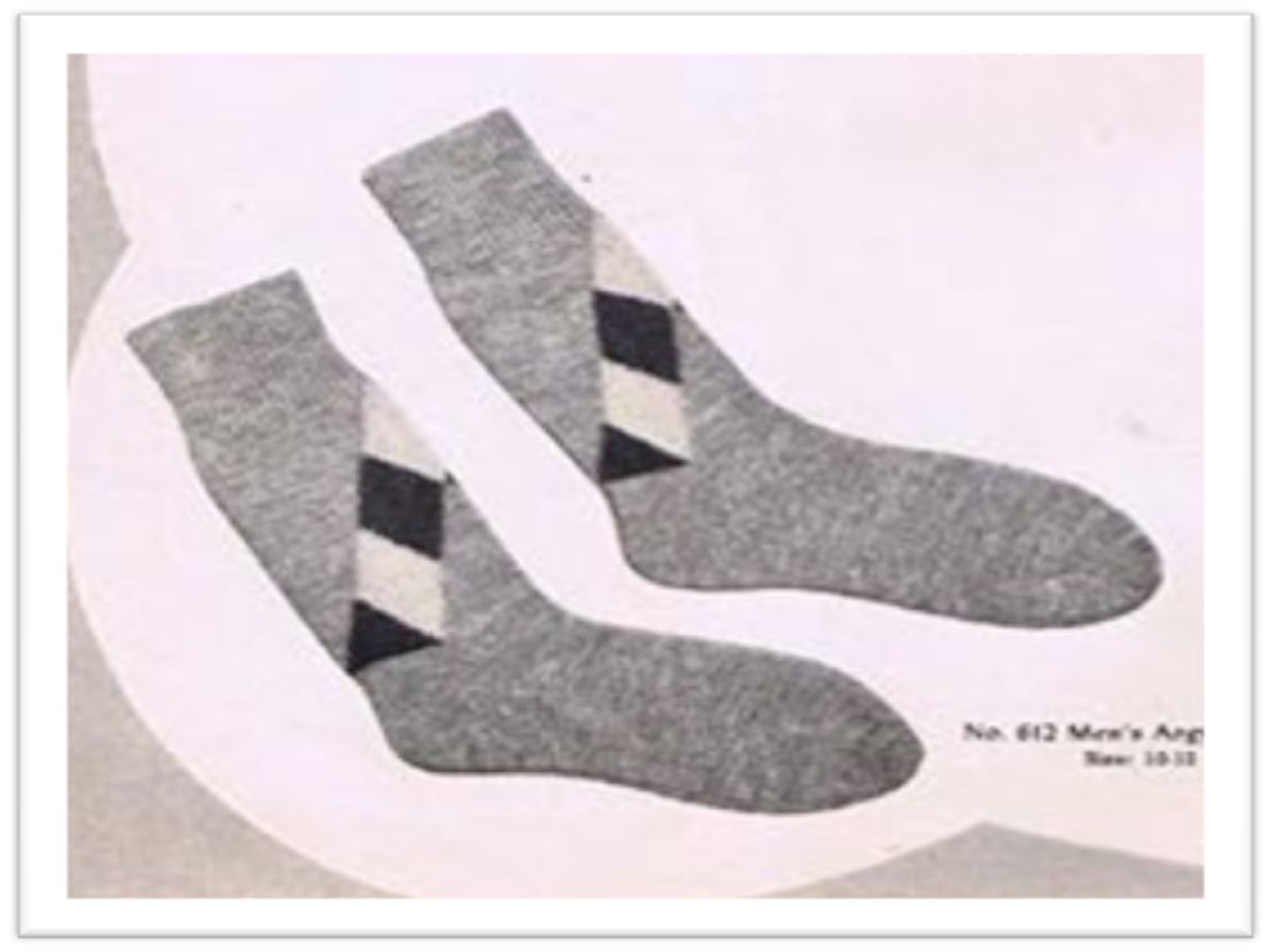 PATTERN #2654 MEN'S ARGYLE SOCKS VINTAGE KNITTING