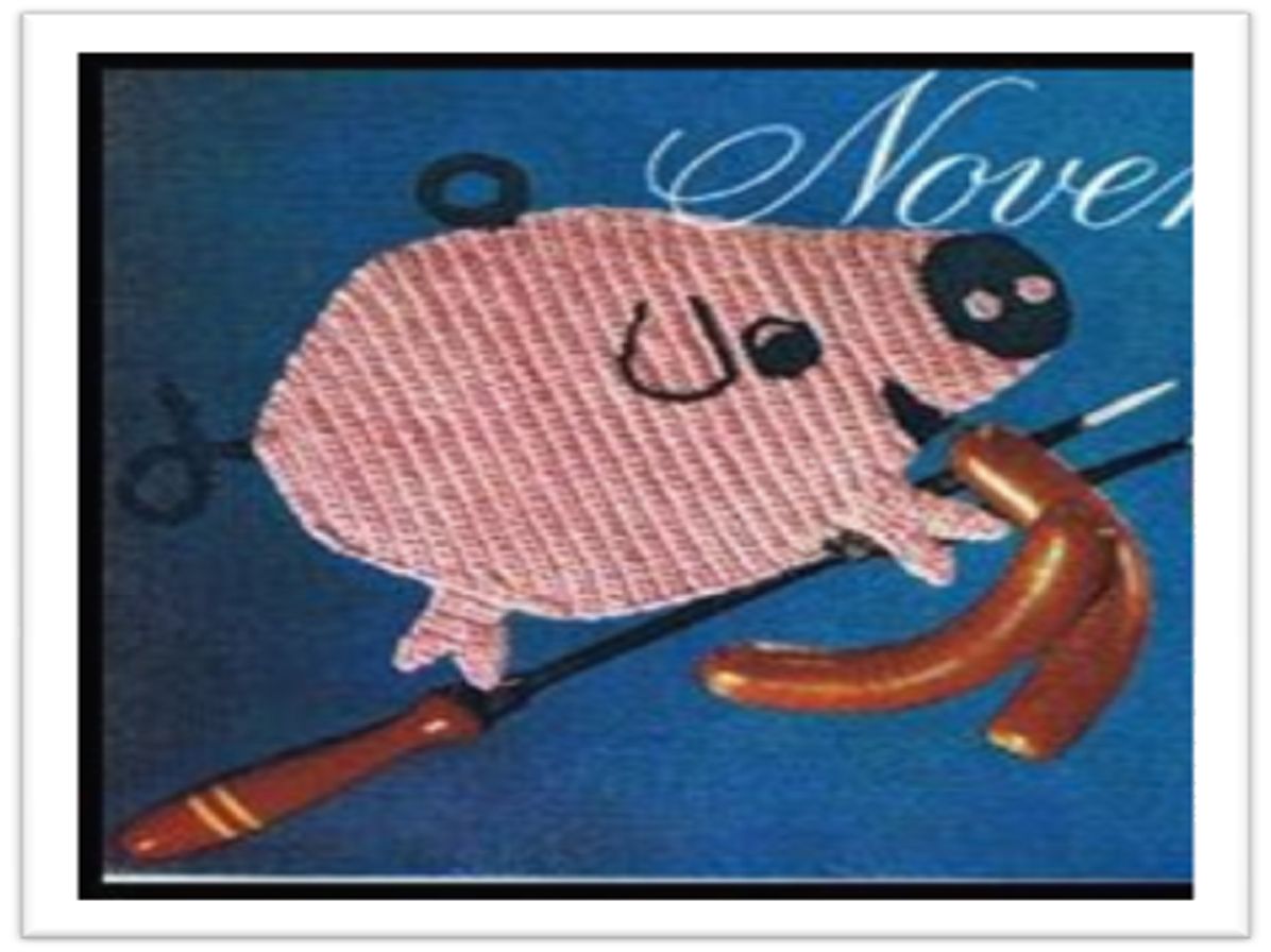PATTERN #2656 PIG POTHOLDER VINTAGE CROCHET