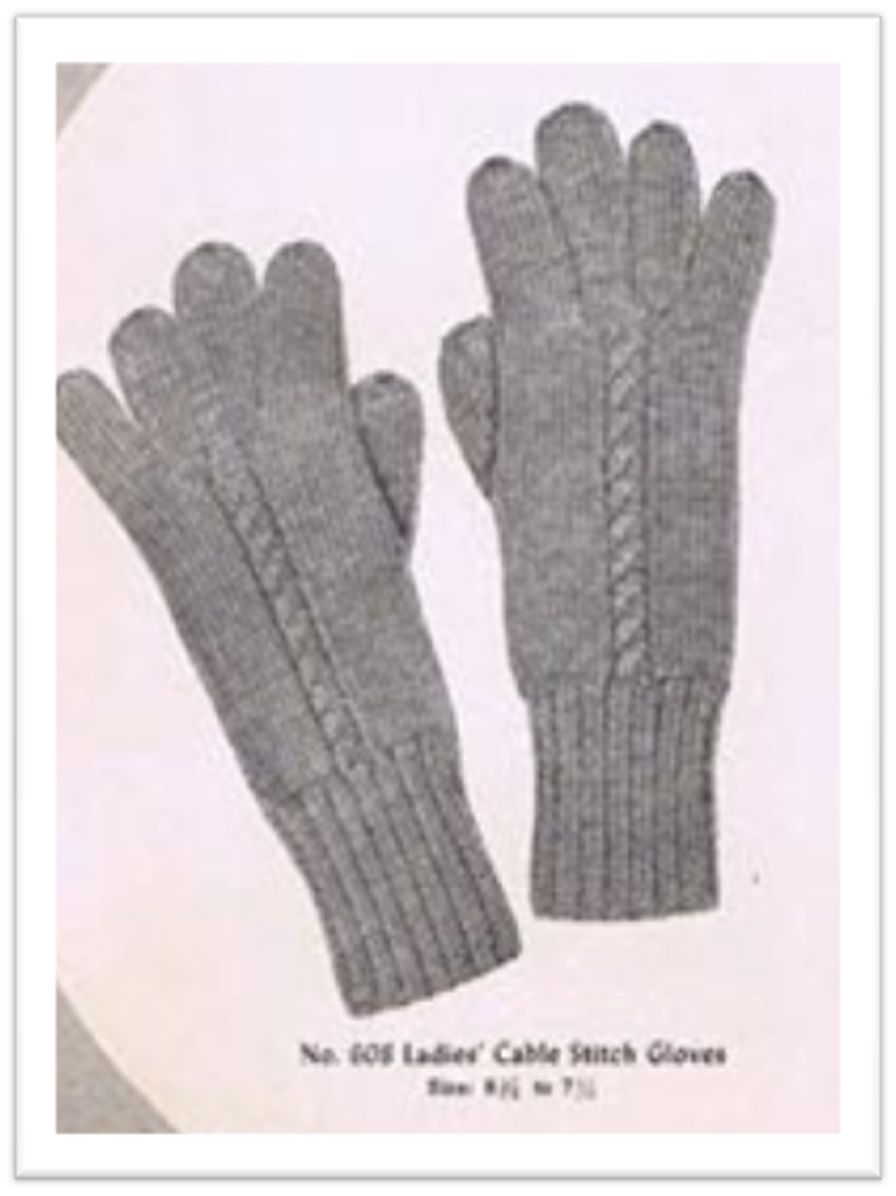 PATTERN #2658 LADIES CABLE STITCH GLOVES VINTAGE KNITTING