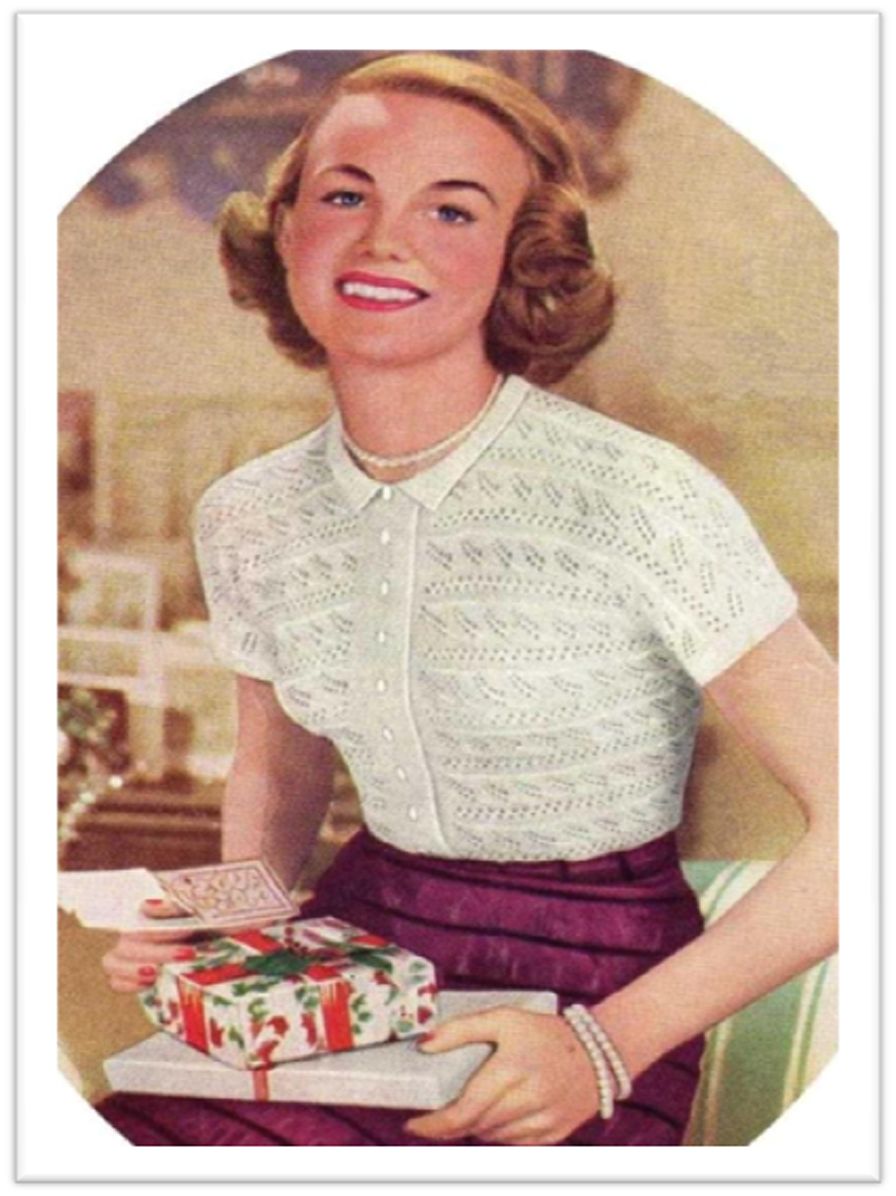 PATTERN #2666 LACE KNIT BLOUSE VINTAGE KNITTING