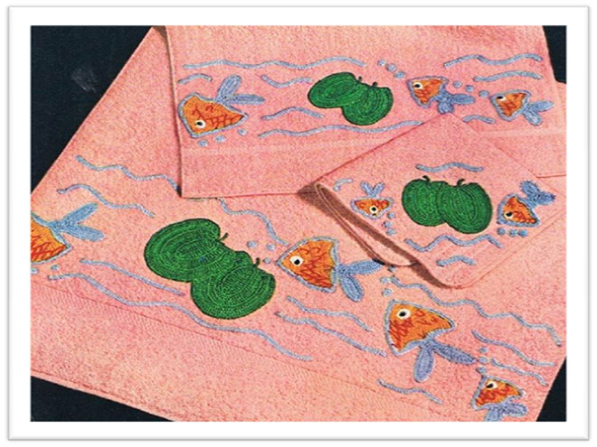 PATTERN #2678 GOLD FISH BATH SET VINTAGE CROCHET