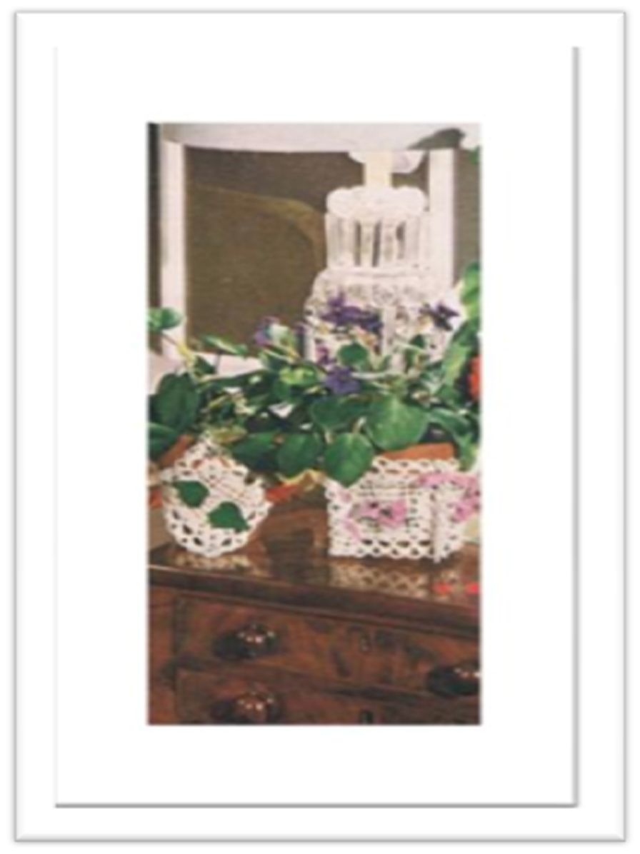 PATTERN #2681 FLOWER POT COVER VINTAGE CROCHET