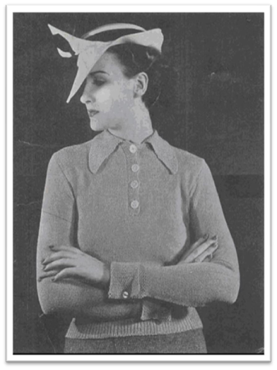 PATTERN #2691 SHIRT WAIST SWEATHER VINTAGE KNITTING
